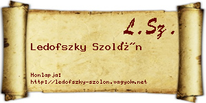 Ledofszky Szolón névjegykártya