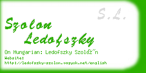 szolon ledofszky business card